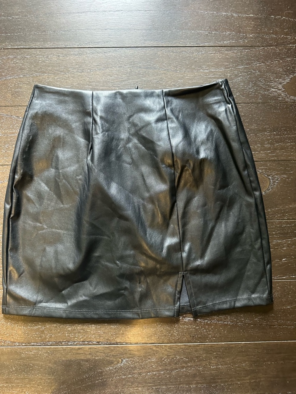 Madden NYC Black Faux Leather Mini Skirt